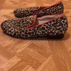 Cheetah spike loafers